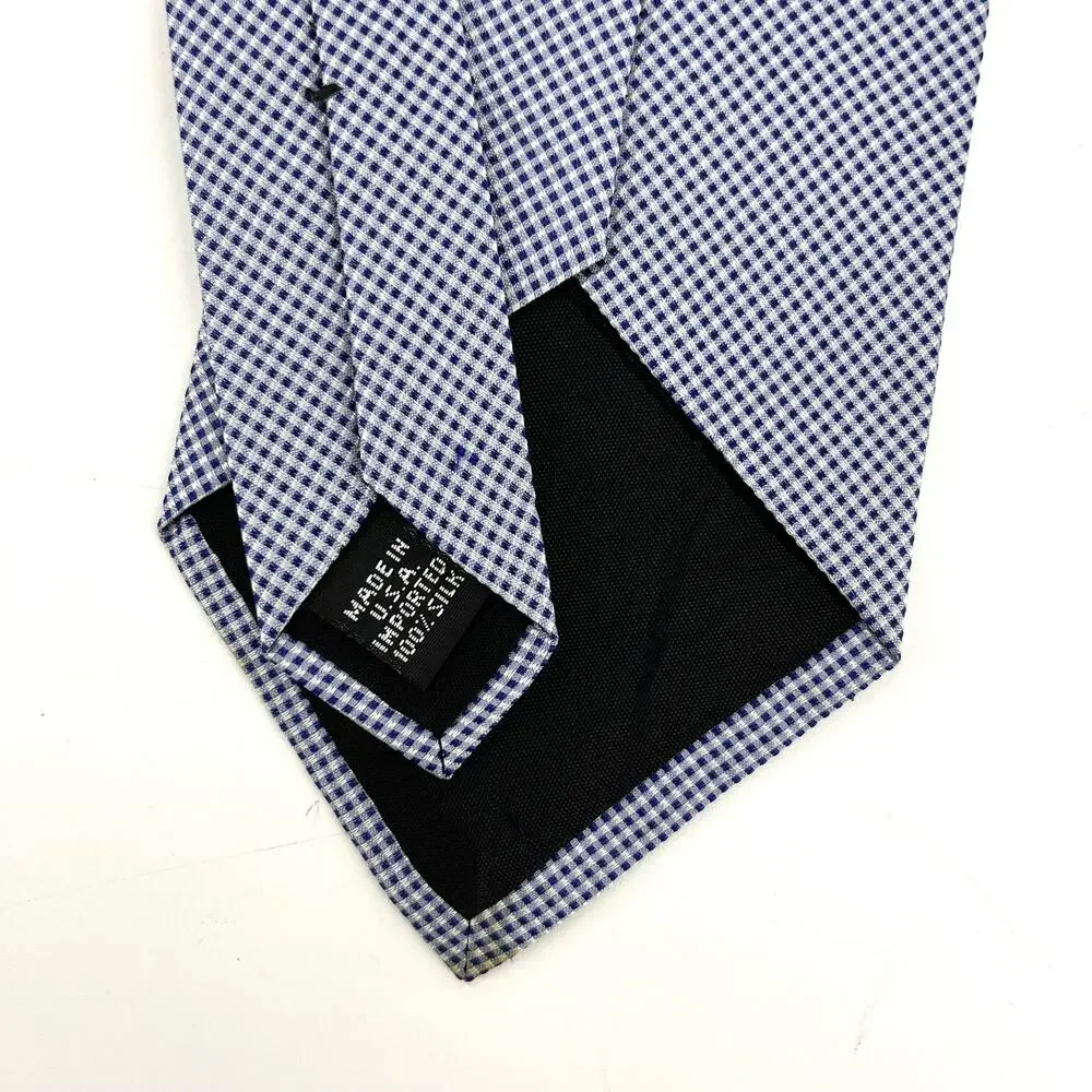 Geoffrey Beene Men;s 100% Silk Navy‎ Small Check Necktie (58 x 4)